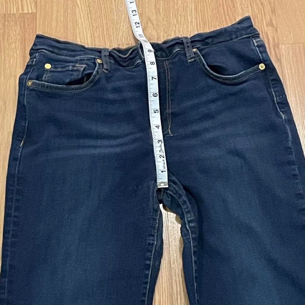 7 For All Mankind Women’s 31 (30x28) Dojo Bootcut Jeans Dark Blue Denim Stretch - Picture 5 of 8